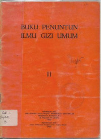Image of Buku Penuntun Ilmu Gizi Umum II