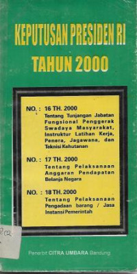 Image of Keputusan Presiden RI Tahun 2000